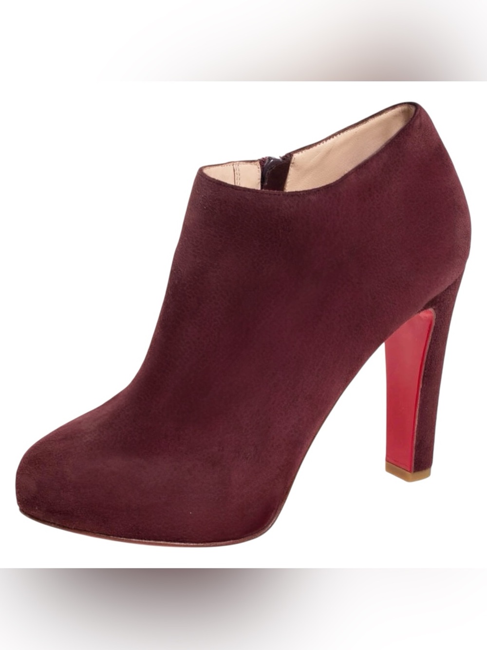 Christian Louboutin Suede Ankle Boots – Burgundy – Size 37